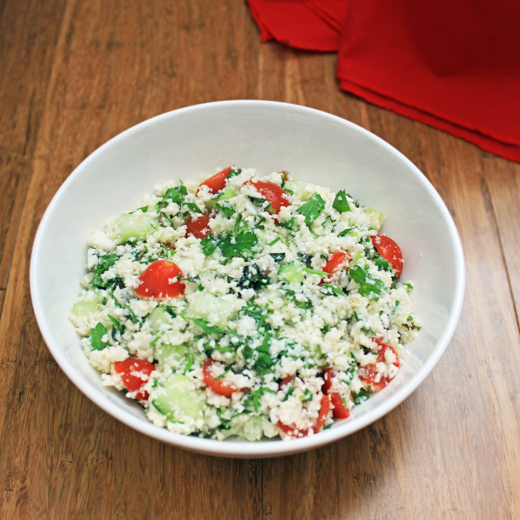 raw cauliflower tabbouleh