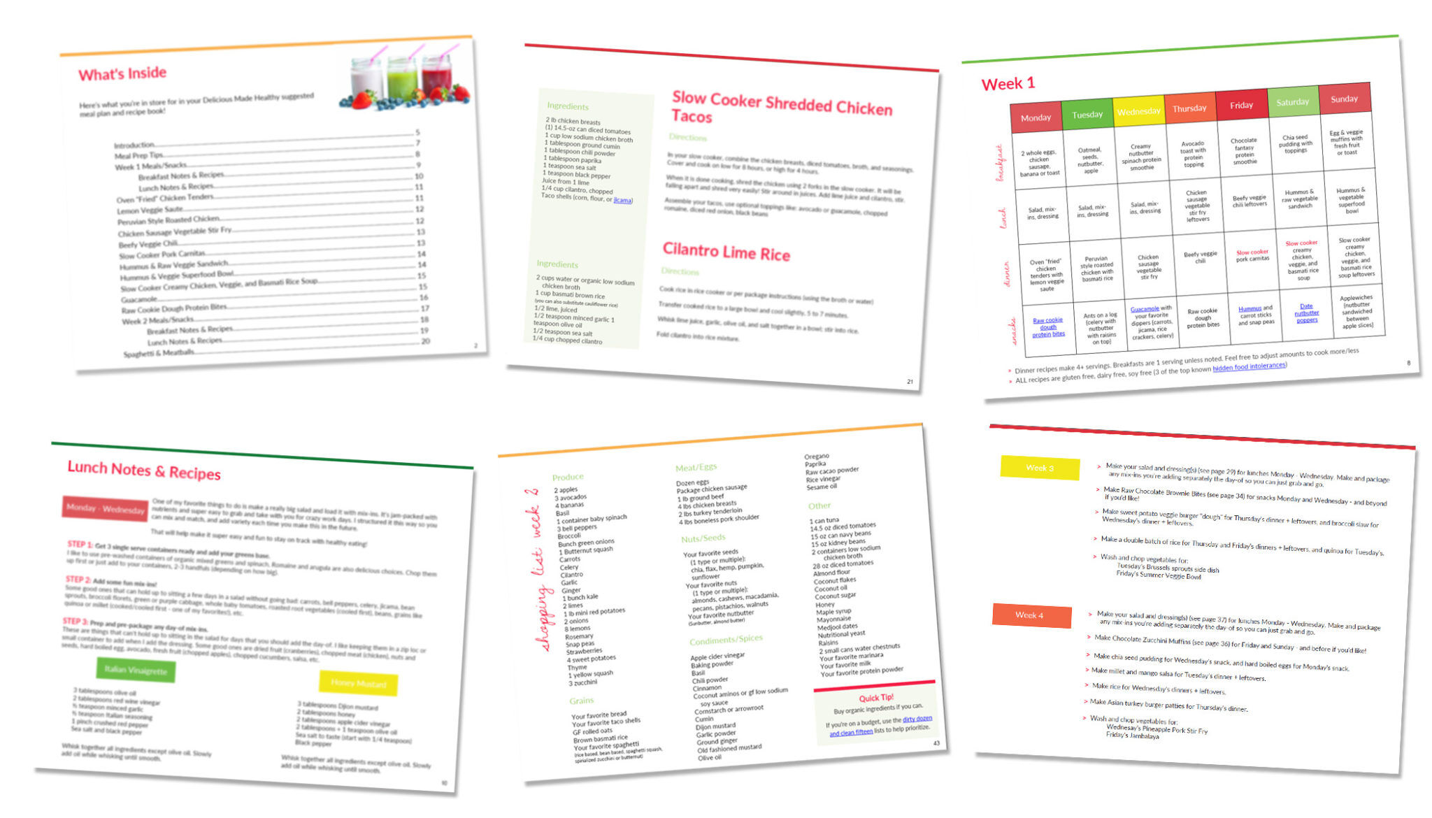 28 days to healthier eating habits, suggested meal plan and recipe book